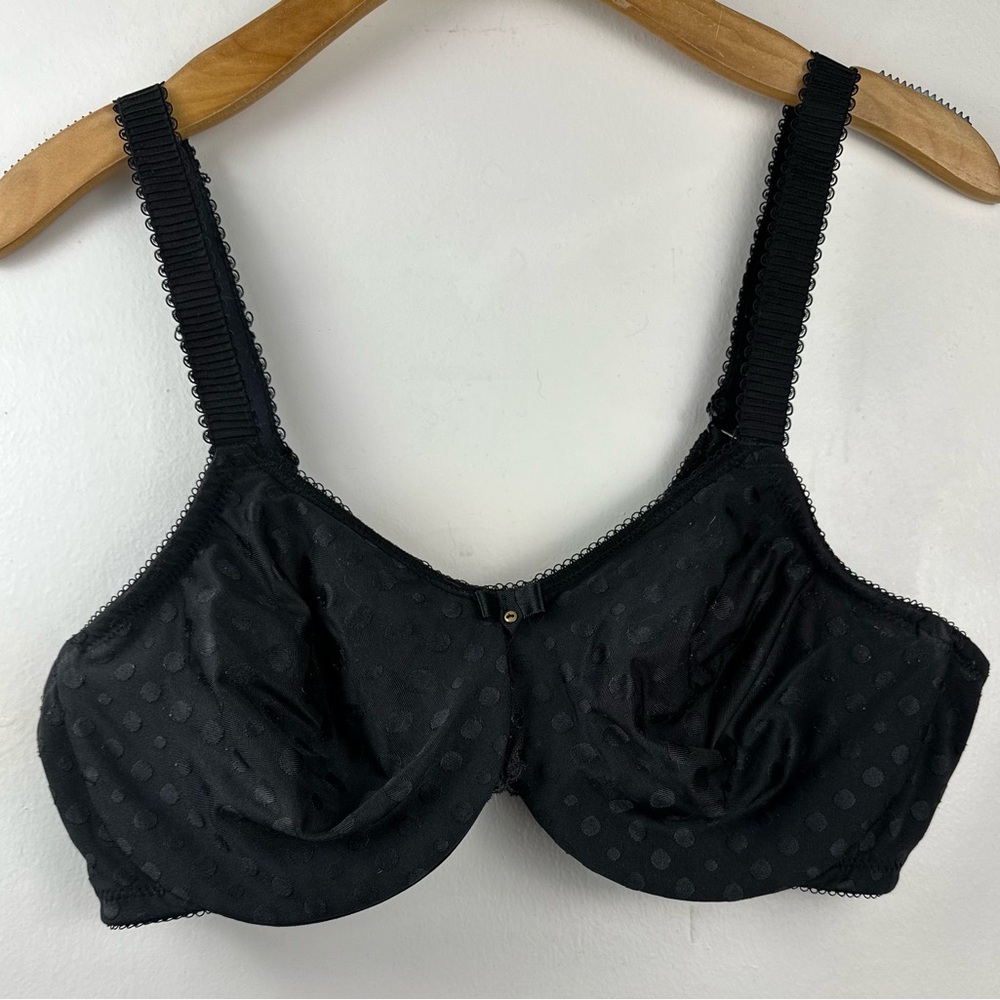 Wacoal Bra 38DD Spot On Black Unlined Full Coverage Underwire 855285